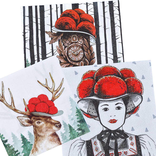 FeineHeimat Servietten mit Motiven aus dem Schwarzwald 20 Stck. 33 x 33 cm