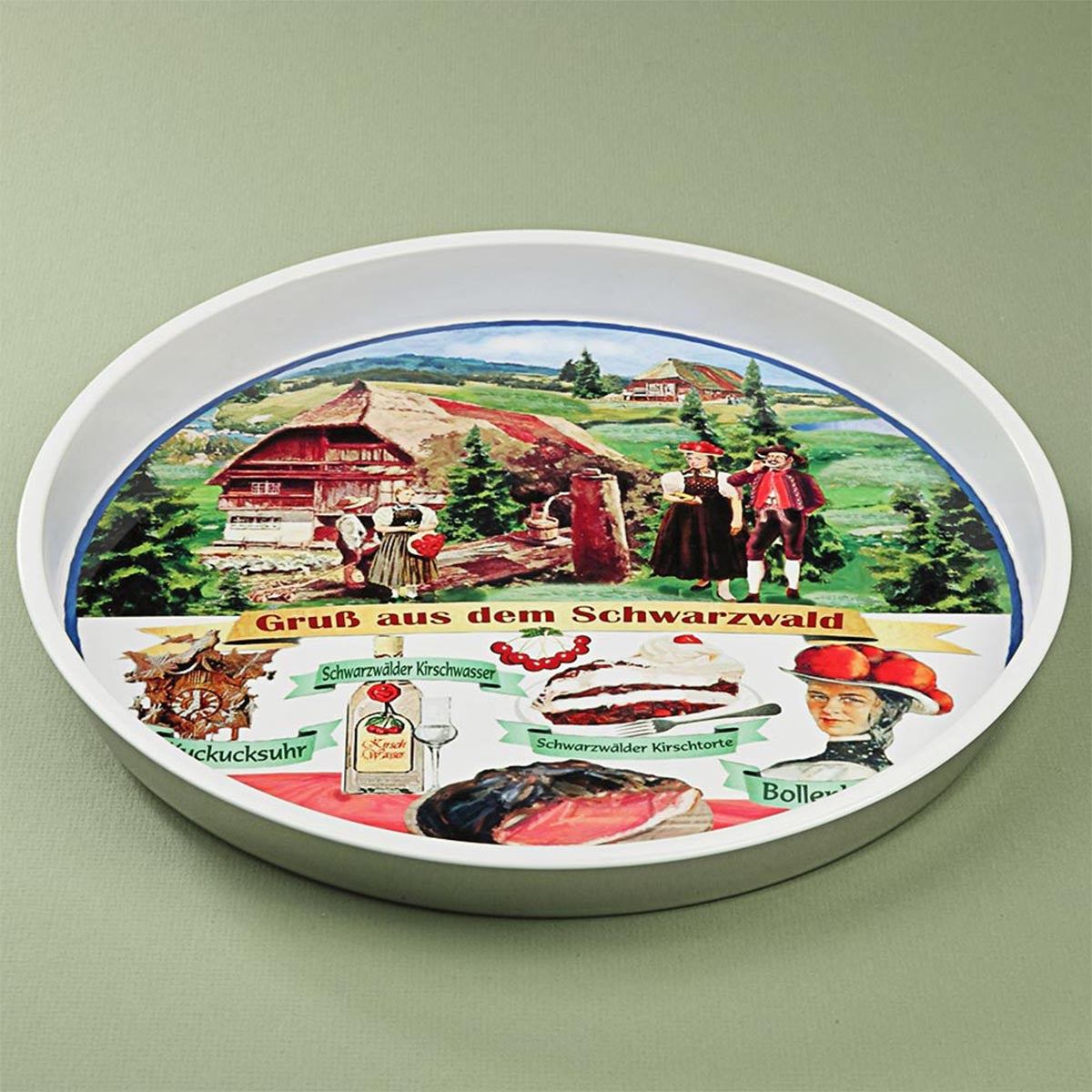 FeineHeimat Deko Tablett Schale Gruß aus dem Schwarzwald 30cm