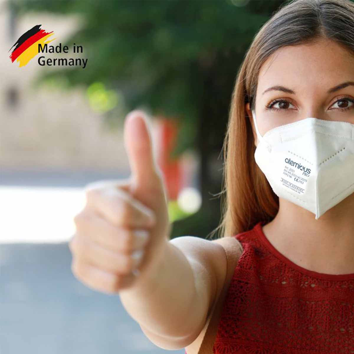 atemious MAX5 FFP2 Atemschutzmaske Made in Germany lose oder einzeln verpackt