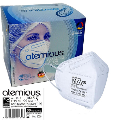 atemious MAX5 FFP2 Atemschutzmaske Made in Germany lose oder einzeln verpackt
