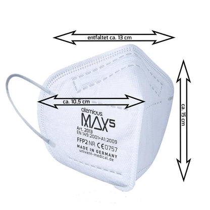 atemious MAX5 FFP2 Atemschutzmaske Made in Germany lose oder einzeln verpackt