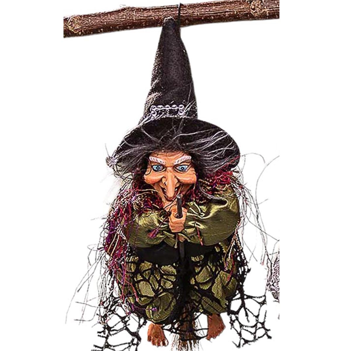 FeineHeimat Deko Fantasy Hexe mit Aufhänger verschiedene Farben 18 cm