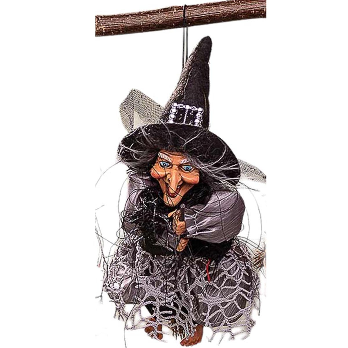 FeineHeimat Deko Fantasy Hexe mit Aufhänger verschiedene Farben 18 cm