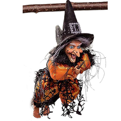 FeineHeimat Deko Fantasy Hexe mit Aufhänger verschiedene Farben 18 cm