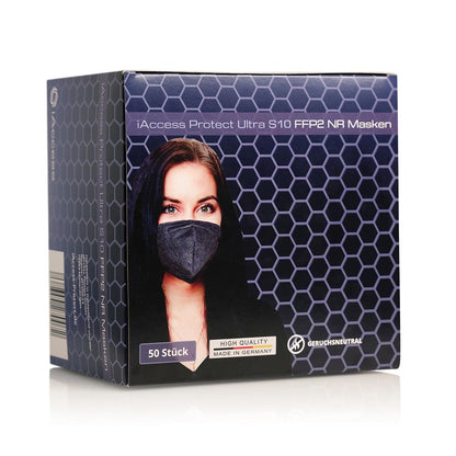 iAccess Protect Ultra S10 FFP2 NR Atemschutzmaske schwarz  Made in Germany