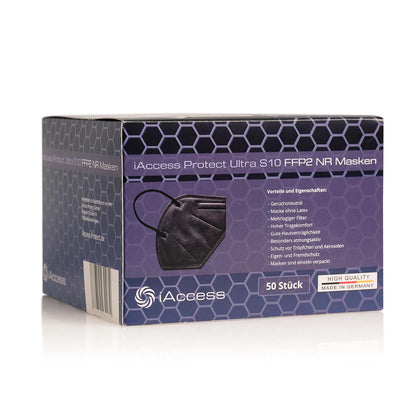 iAccess Protect Ultra S10 FFP2 NR Atemschutzmaske schwarz  Made in Germany