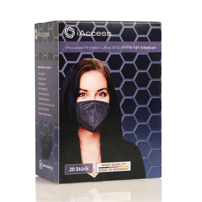 iAccess Protect Ultra S10 FFP2 NR Atemschutzmaske schwarz  Made in Germany