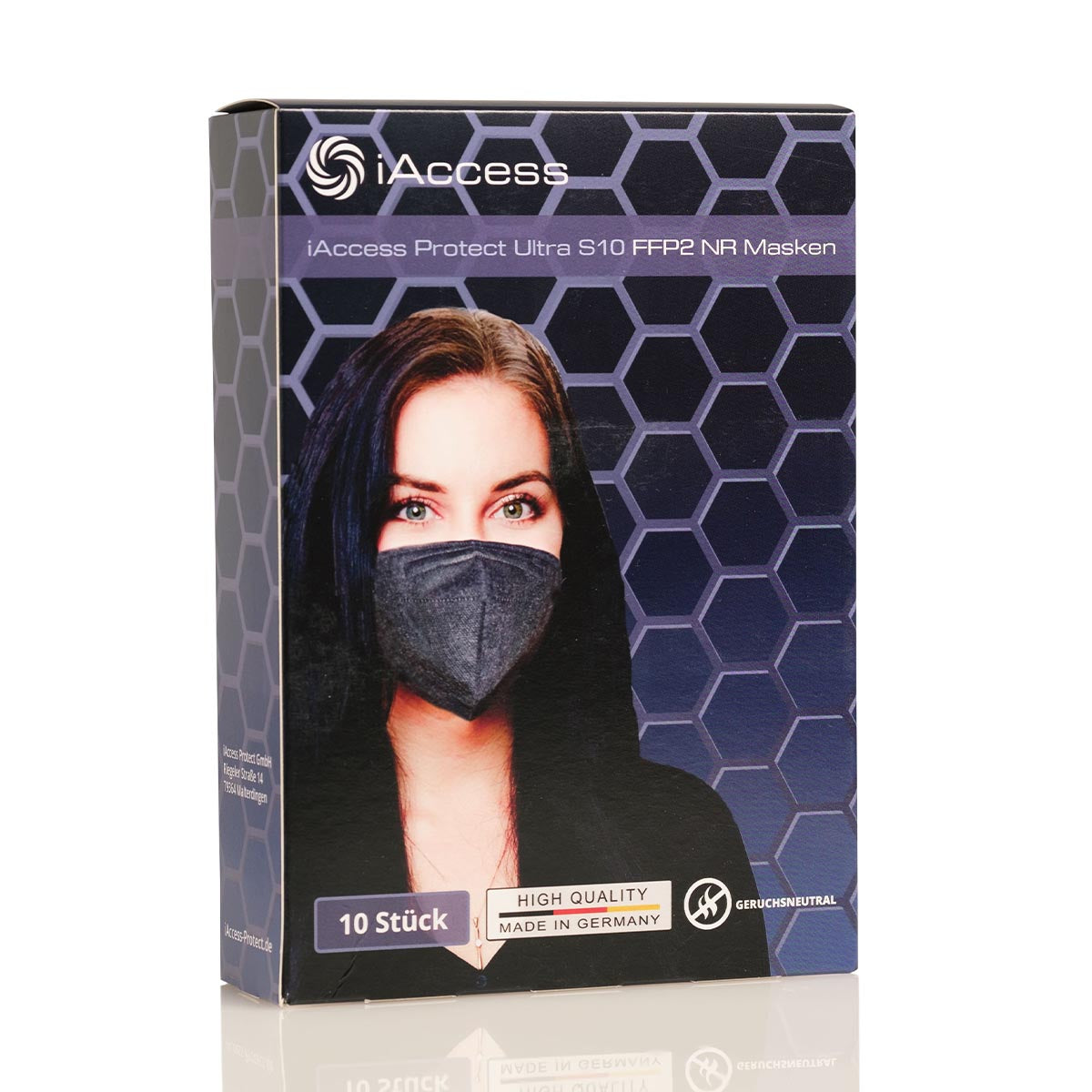 iAccess Protect Ultra S10 FFP2 NR Atemschutzmaske schwarz  Made in Germany