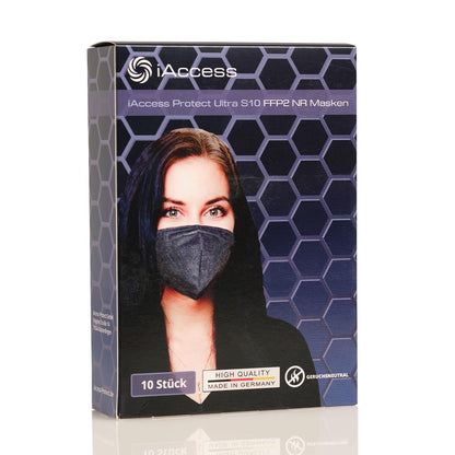 iAccess Protect Ultra S10 FFP2 NR Atemschutzmaske schwarz  Made in Germany