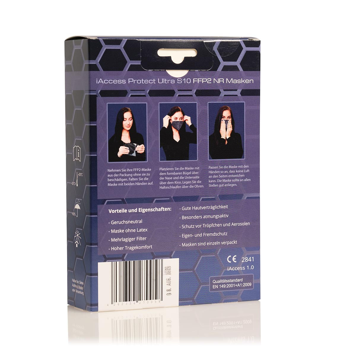 iAccess Protect Ultra S10 FFP2 NR Atemschutzmaske schwarz  Made in Germany