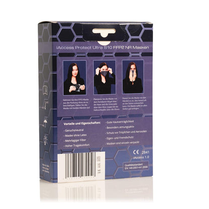 iAccess Protect Ultra S10 FFP2 NR Atemschutzmaske schwarz  Made in Germany