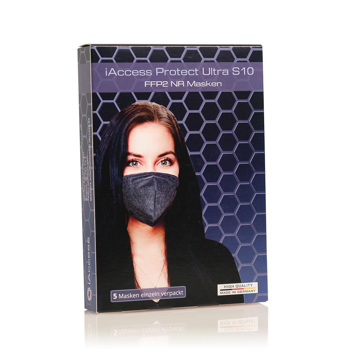 iAccess Protect Ultra S10 FFP2 NR Atemschutzmaske schwarz  Made in Germany