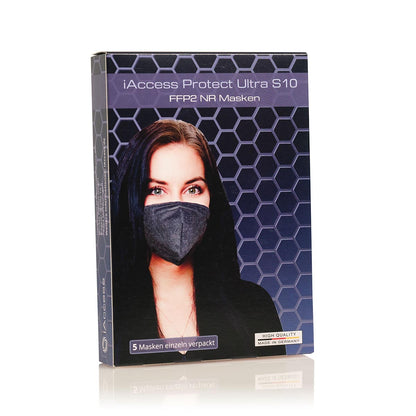 iAccess Protect Ultra S10 FFP2 NR Atemschutzmaske schwarz  Made in Germany