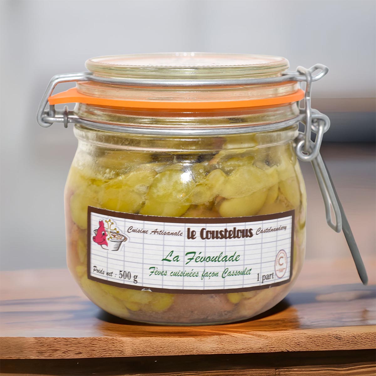 Le Coustelous  gekochte Bohnen nach Cassoulet Art mit Würstchen und Entenconfit