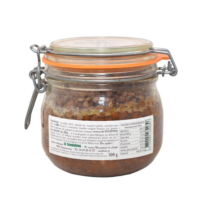 Le Coustelous Lentillade Linsen mit Entenconfit Keule und Schweinswurst im Einmachglas