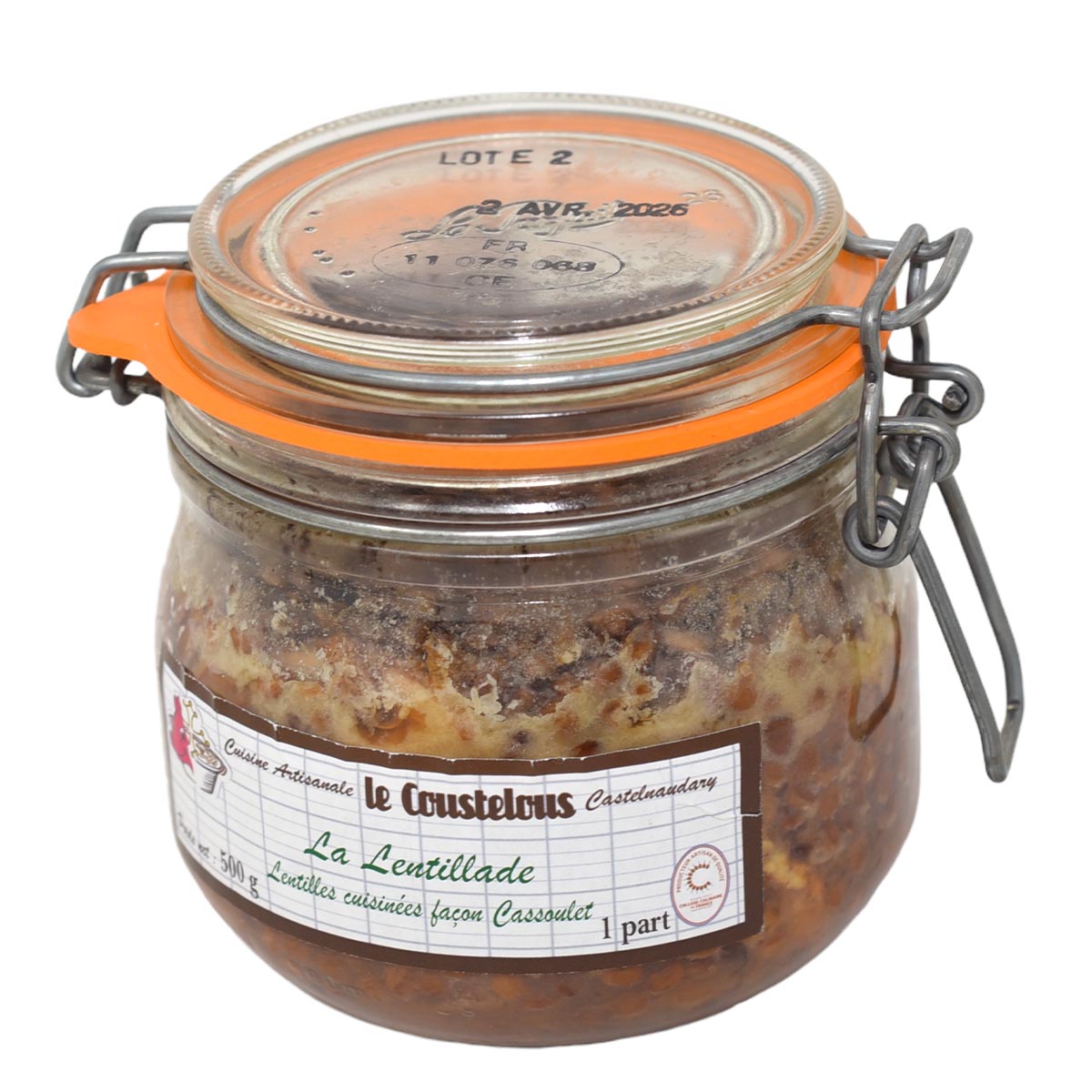 Le Coustelous Lentillade Linsen mit Entenconfit Keule und Schweinswurst im Einmachglas