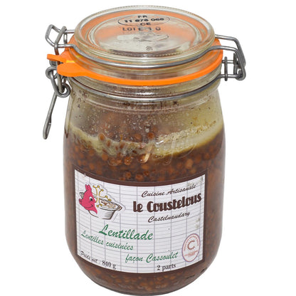 Le Coustelous Lentillade Linsen mit Entenconfit Keule und Schweinswurst im Einmachglas