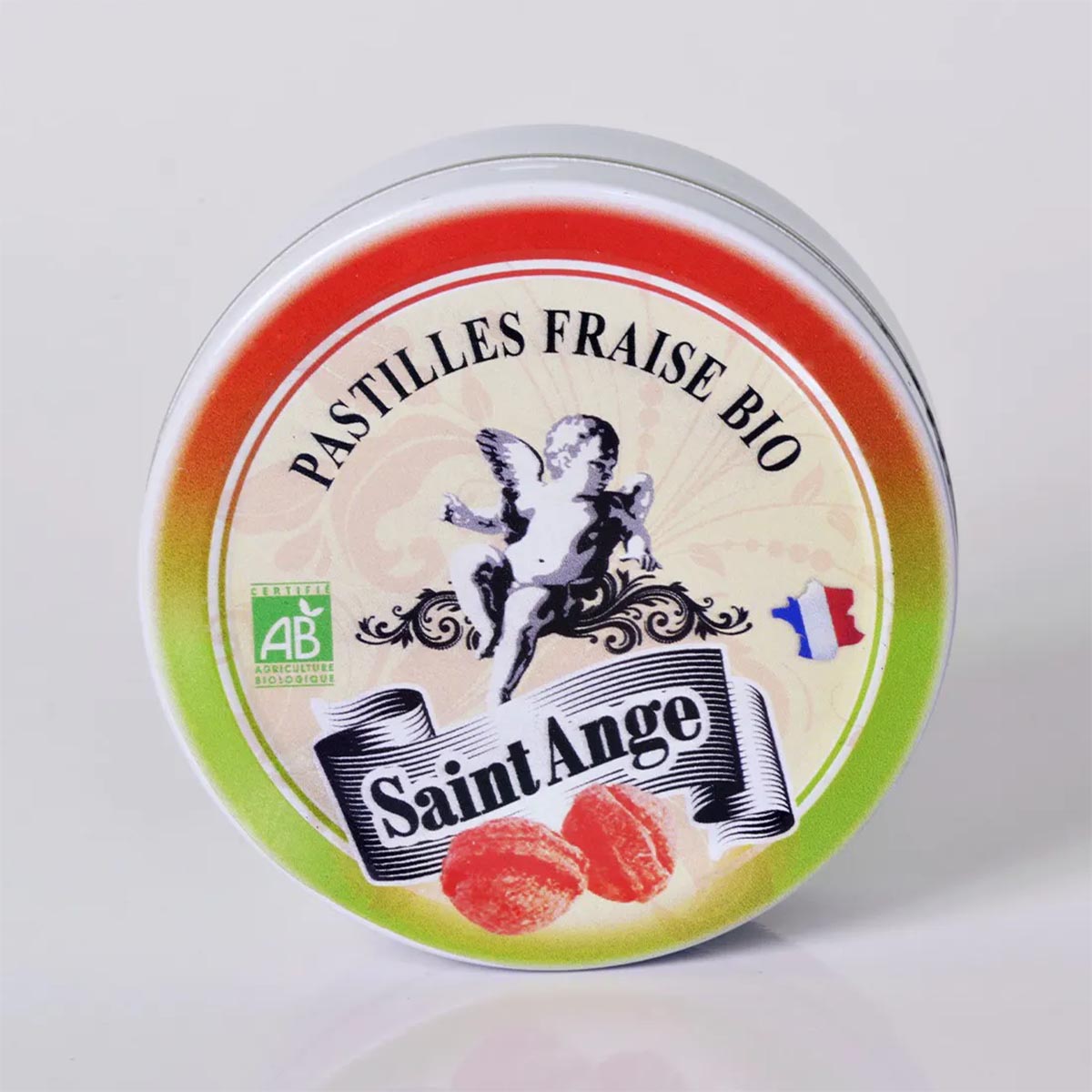 Saint-Ange Bio-Erdbeer-Pastillen – Handgefertigte Pastillen aus Frankreich, 50g