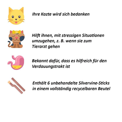 Woodcat Matatabi Dental Sticks für Katzen, der ultimative Stressbuster 6 St.