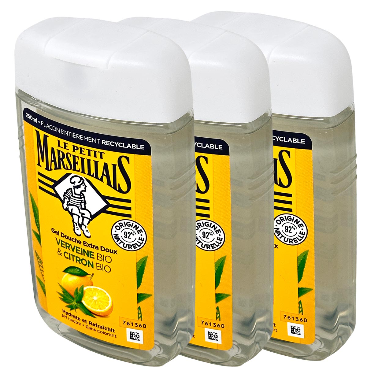 Le Petit Marseillais Duschgel mit Eisenkraut und Zitrone 3 x 250 ml aus Frankreich