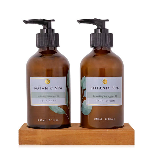 BOTANIC SPA Handpflege Set mit Flüssigseife und Handcreme im Glasspender 480 ml