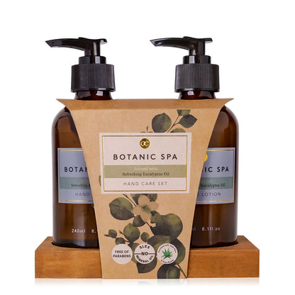 BOTANIC SPA Handpflege Set mit Flüssigseife und Handcreme im Glasspender 480 ml