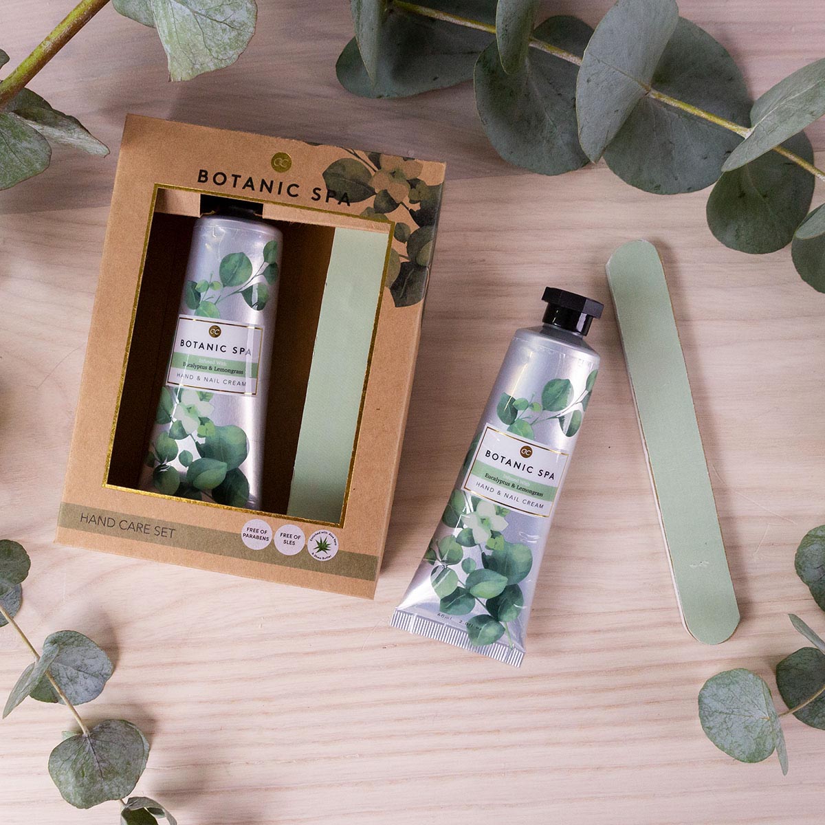 BOTANIC SPA Handpflege Set mit erfrischender Hand & Nagel Creme & Nagelfeile Geschenkset