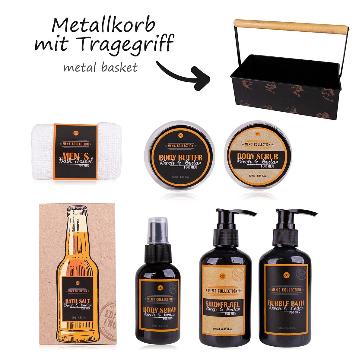 BOTANIC SPA Men's Collection Männer Pflege Set, 8 teilig Geschenk Set für den Mann