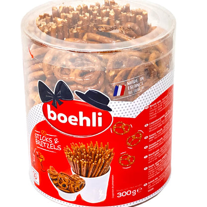 boehli Tubo Sticks & Brezel Kombi Box mit Mini-Brezeln und Salzstangen 300 g aus Frankreich
