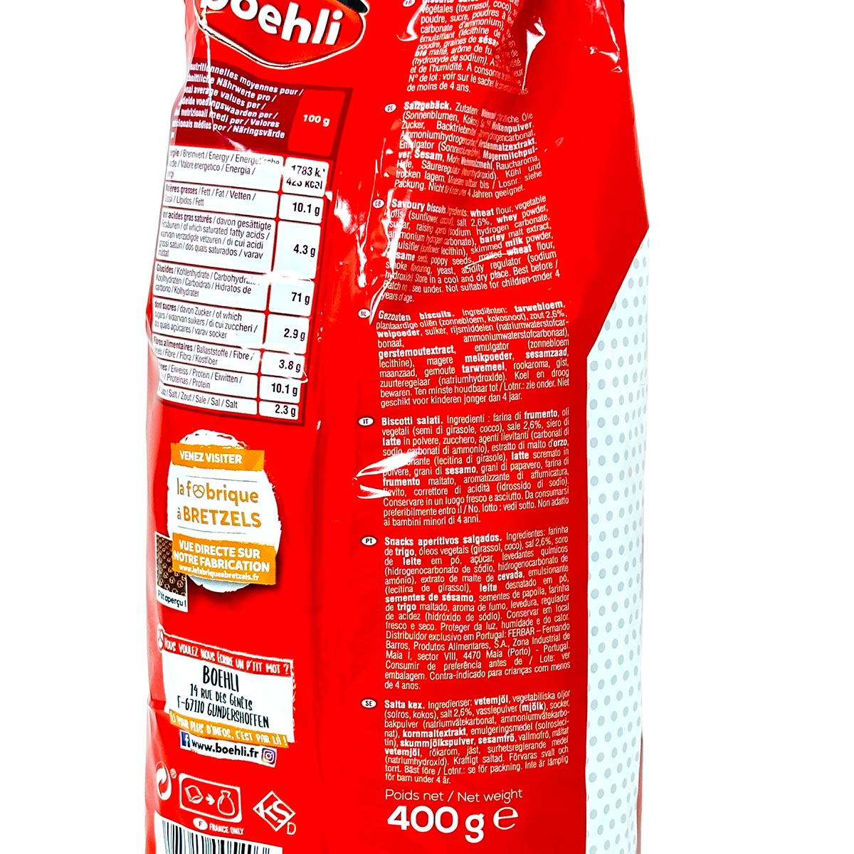 boehli Party Mix mit Mini Brezeln, Crackern, Rondells und Mini Sticks 400g aus Frankreich