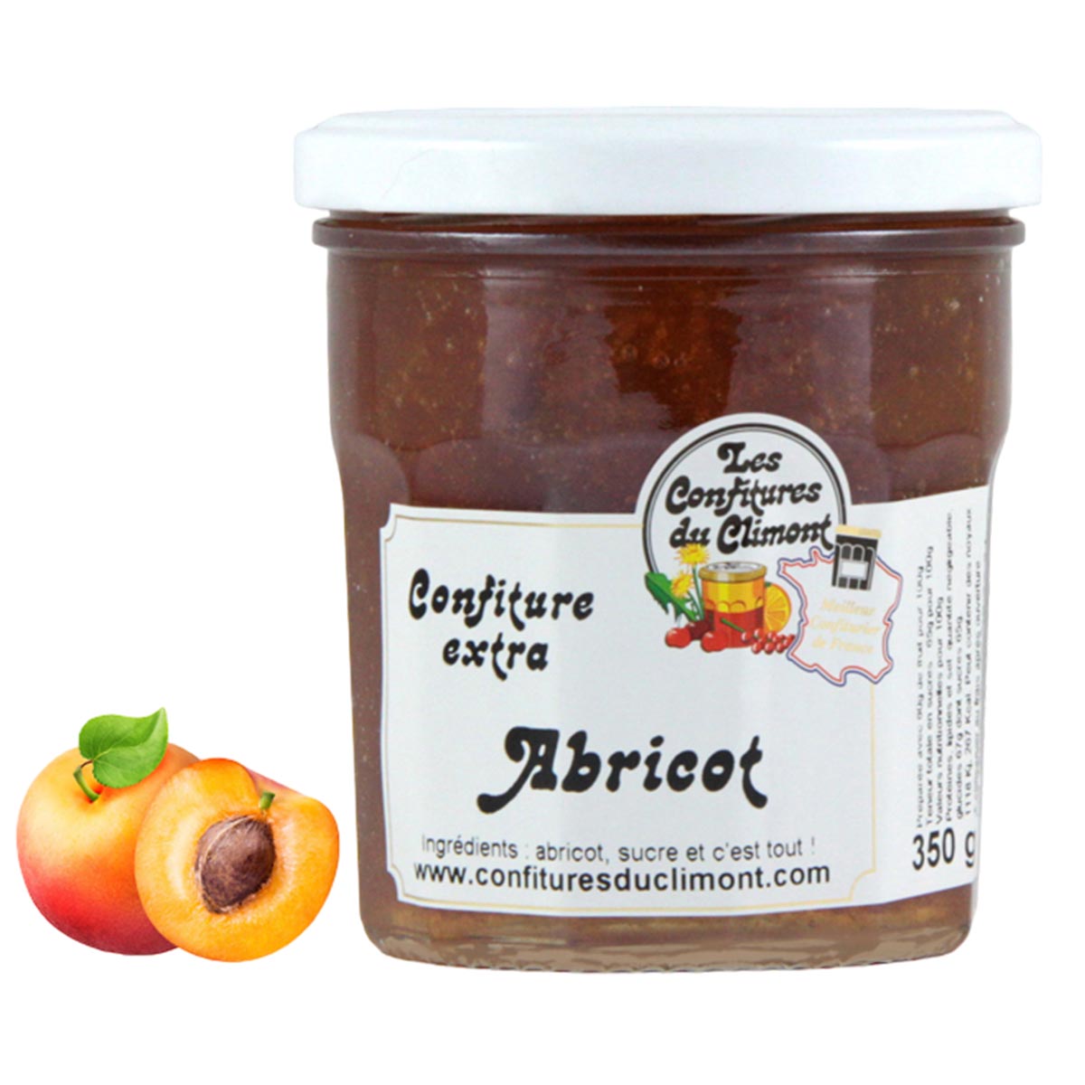 Les Confitures du Climont Aprikosen Konfitüre handwerklich hergestellt 350 Gramm