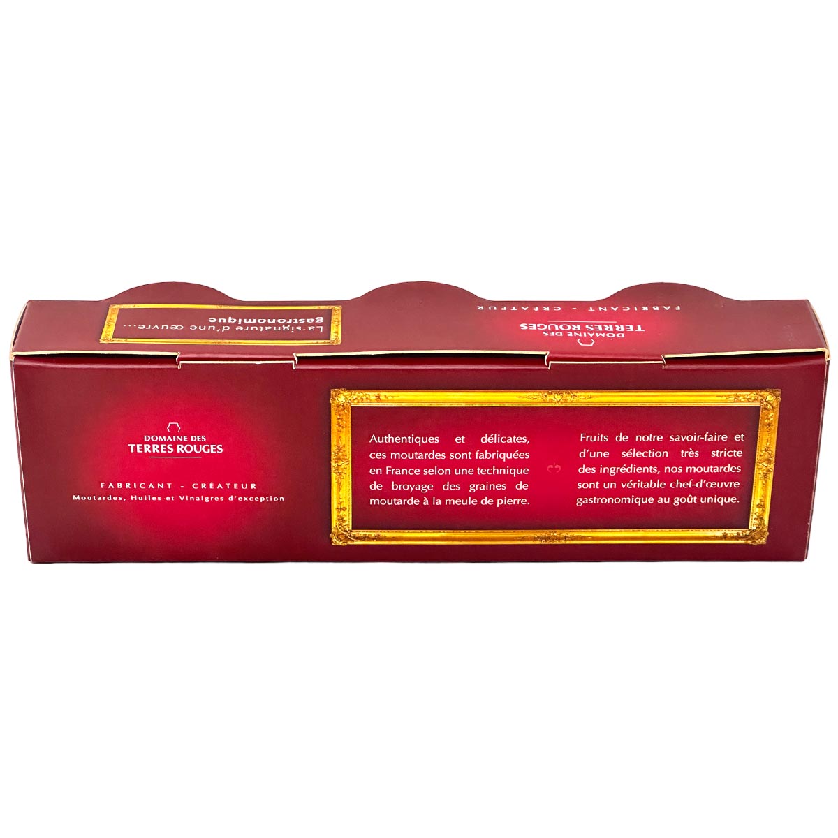 Domaine des Terres Rouges Coffret Trio Fête des Pères: Dreierlei Senf Geschenkbox