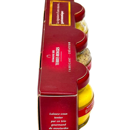 Domaine des Terres Rouges Coffret Trio Fête des Pères: Dreierlei Senf Geschenkbox