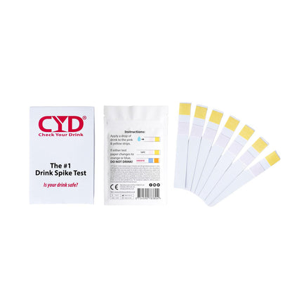 Schützen Sie sich mit CYD®: 50 Teststreifen für Ketamin & GHB in Getränken!