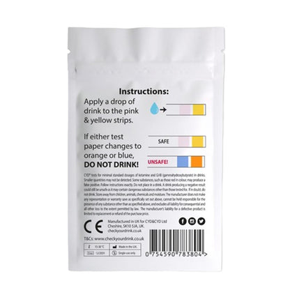 Schützen Sie sich mit CYD®: 50 Teststreifen für Ketamin & GHB in Getränken!