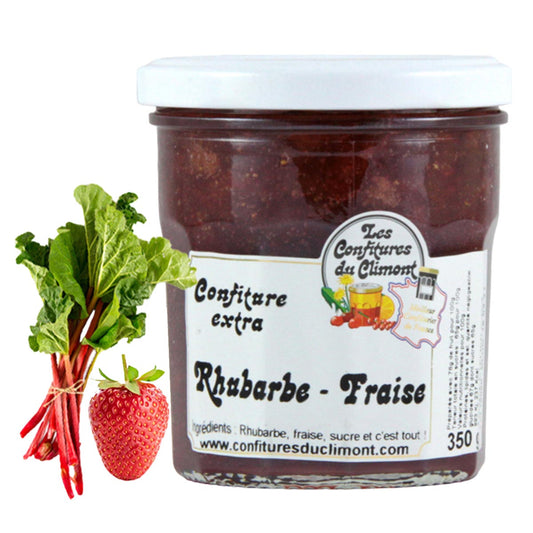 Les Confitures du Climont Rhabarber-Erdbeere Konfitüre extra handwerklich