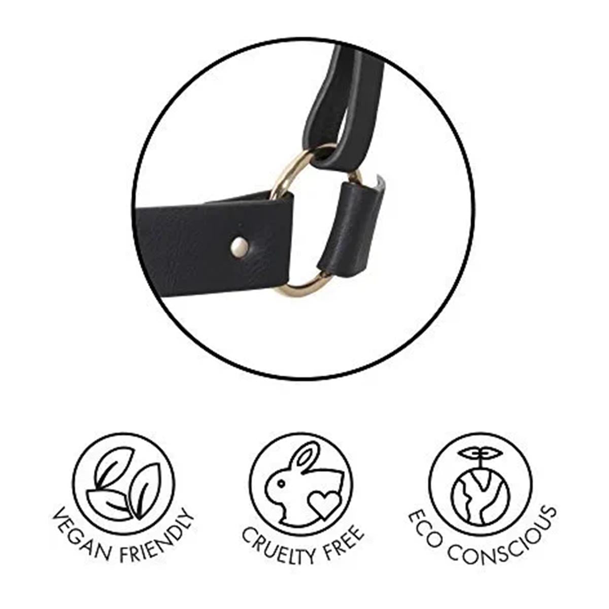 Bijoux Indiscrets MAZE - Wide Cuffs Black: Vegane Handschellen, exklusiv aus Spanien