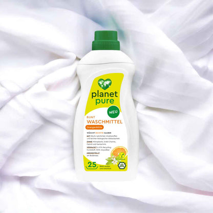 PLANET PURE Bunt Flüssig Waschmittel Orangenblüte 25 WL 98,4% natürl. Inhaltsstoffe