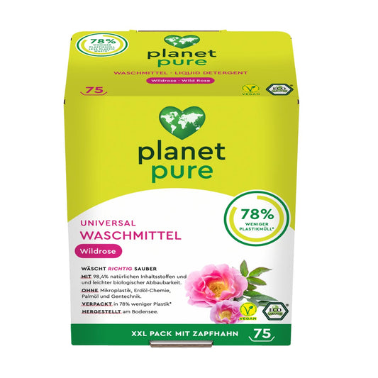PLANET PURE Universal Waschmittel Wildrose 3 Liter  75WL 98,4% nat. Inhaltsstoffe