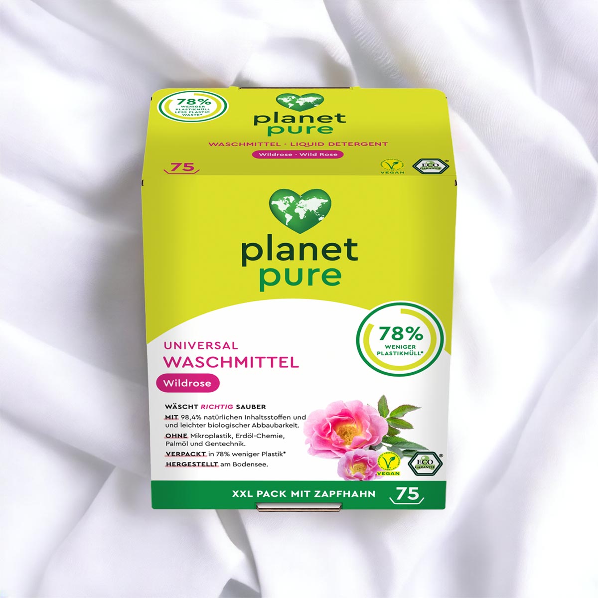 PLANET PURE Universal Waschmittel Wildrose 3 Liter  75WL 98,4% nat. Inhaltsstoffe