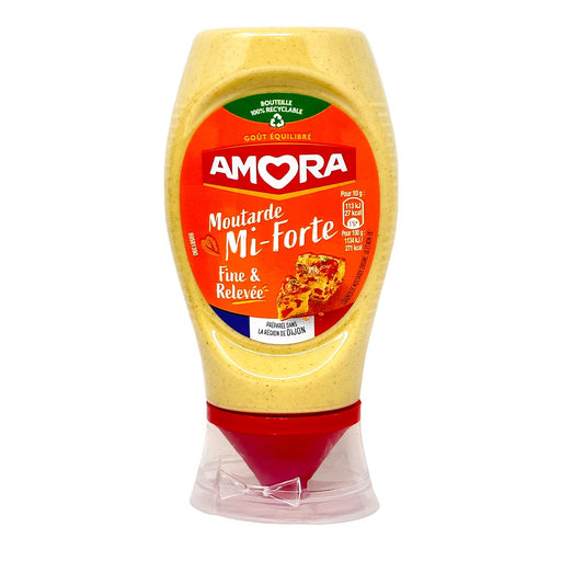 Amora Moutarde Mi-Forte Mittelscharfer Senf 260 g in der praktischen Dosierflasche