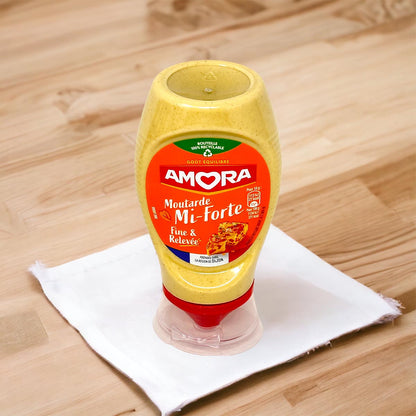Amora Moutarde Mi-Forte Mittelscharfer Senf 260 g in der praktischen Dosierflasche