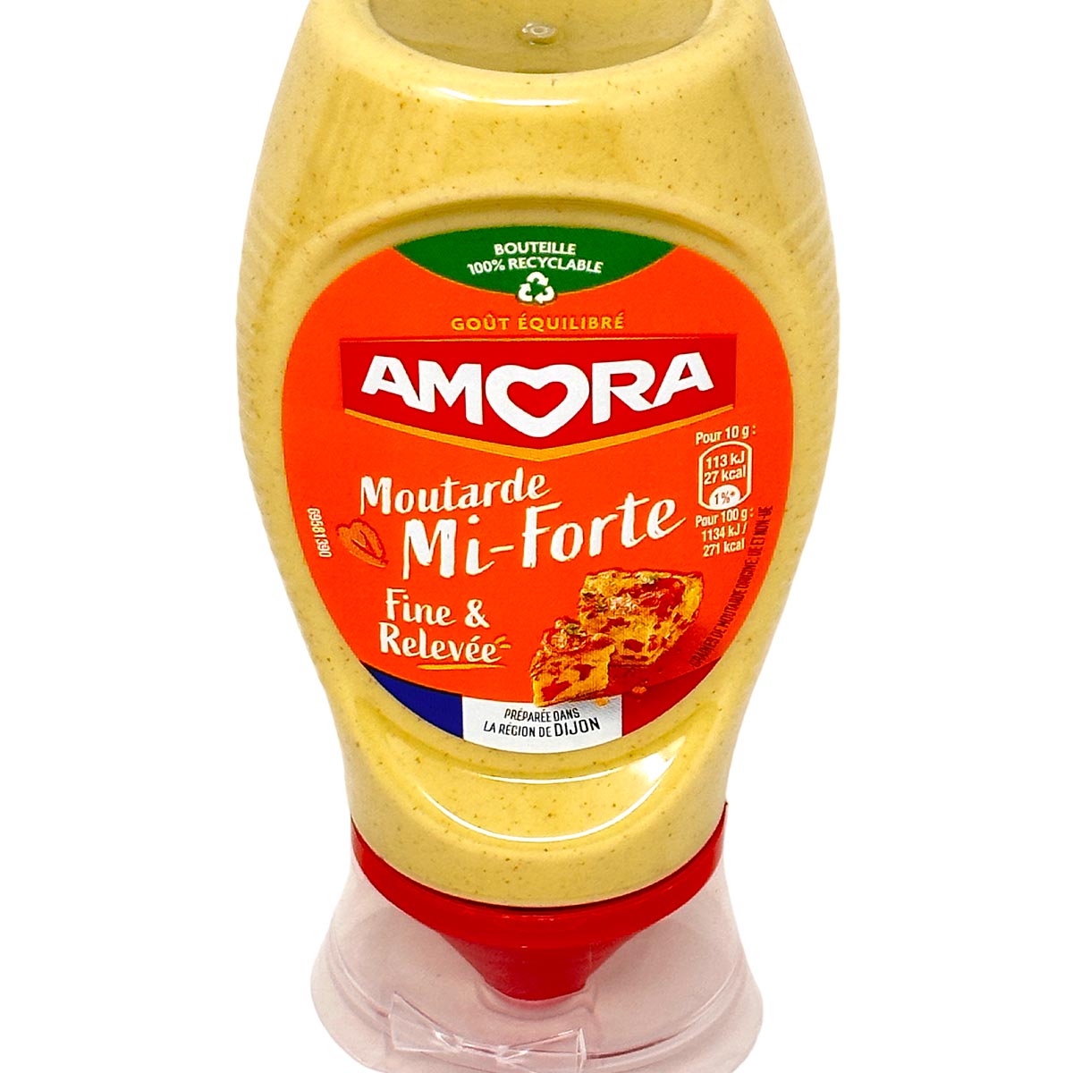 Amora Moutarde Mi-Forte Mittelscharfer Senf 260 g in der praktischen Dosierflasche