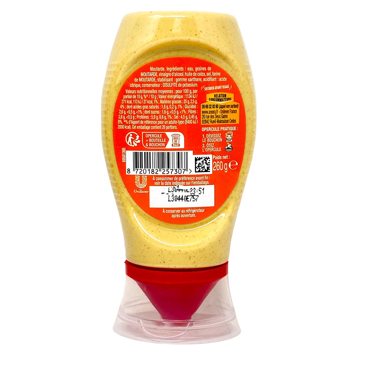 Amora Moutarde Mi-Forte Mittelscharfer Senf 260 g in der praktischen Dosierflasche