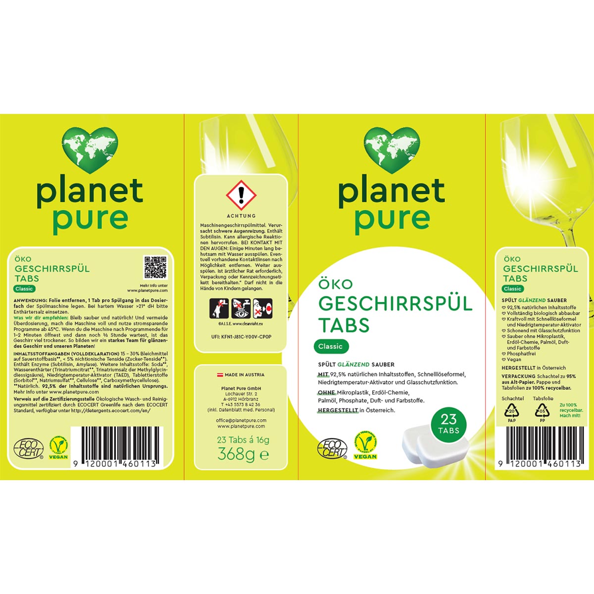 PLANET PURE ÖKO Geschirrspül Tabs Classic: Natürliche Reinigung, Vegan, Effektiv