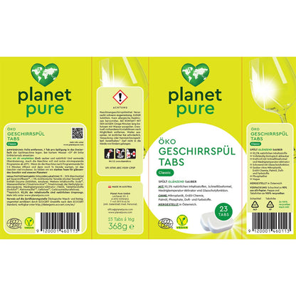 PLANET PURE ÖKO Geschirrspül Tabs Classic: Natürliche Reinigung, Vegan, Effektiv