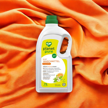 PLANET PURE Bunt Flüssig Waschmittel Orangenblüte 75 WL 98,4% natürl. Inhaltsstoffe