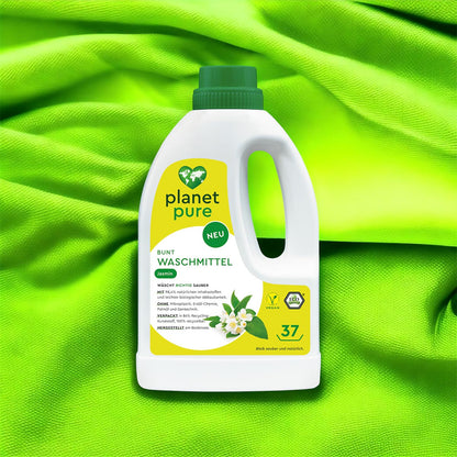 PLANET PURE Bunt Flüssig Waschmittel Jasmin 37 Wl 98,4% natürlichen Inhaltsstoffe