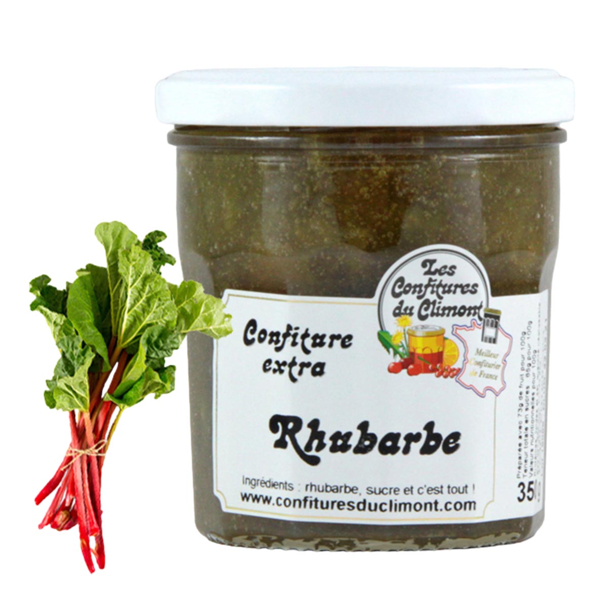 Les Confitures du Climont Rhabarber Konfitüre extra Confiture Extra Rhubarbe handwerklich hergestellt aus dem Elsass