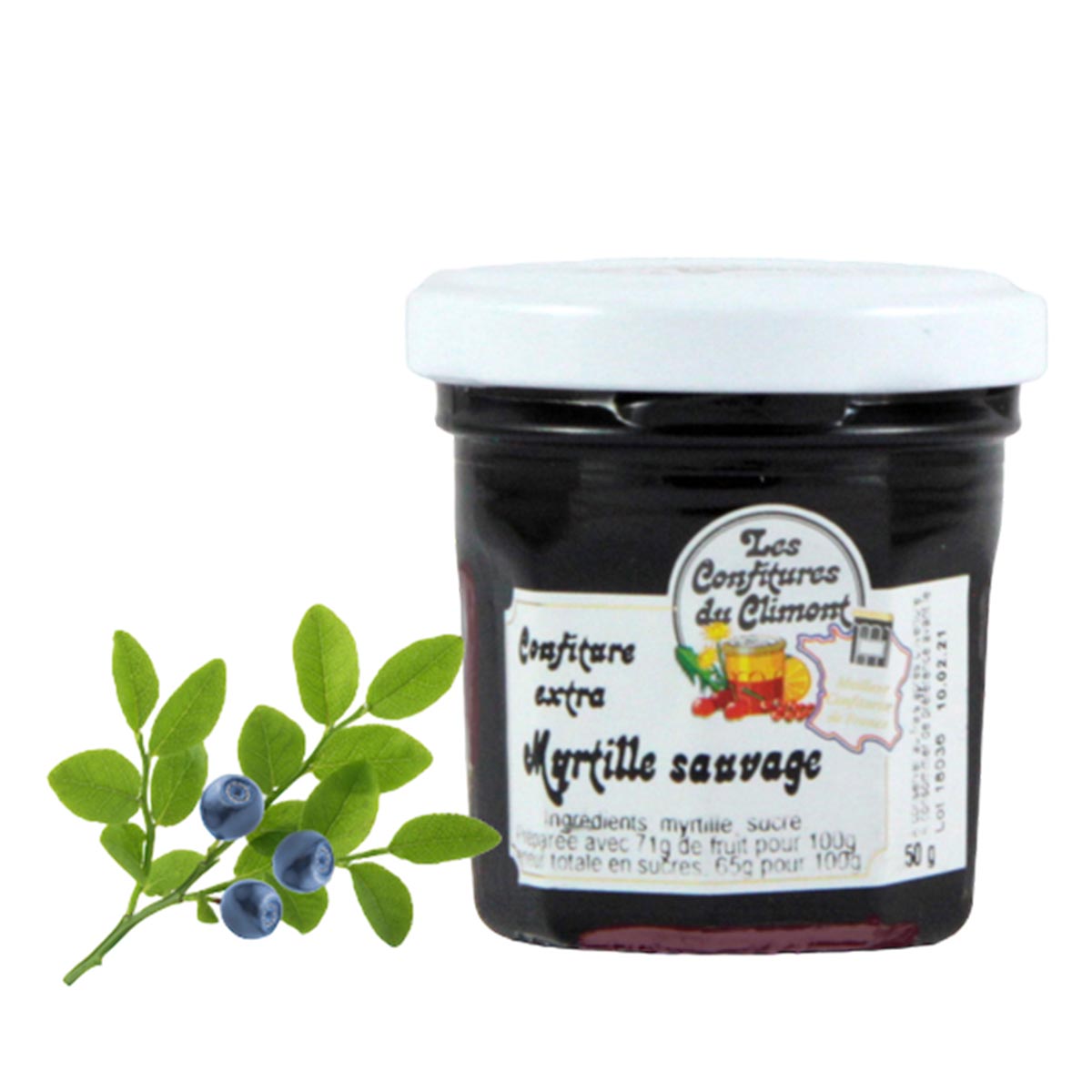 Les Confitures du Climont Wilde Heidelbeere Konfitüre extra 50g